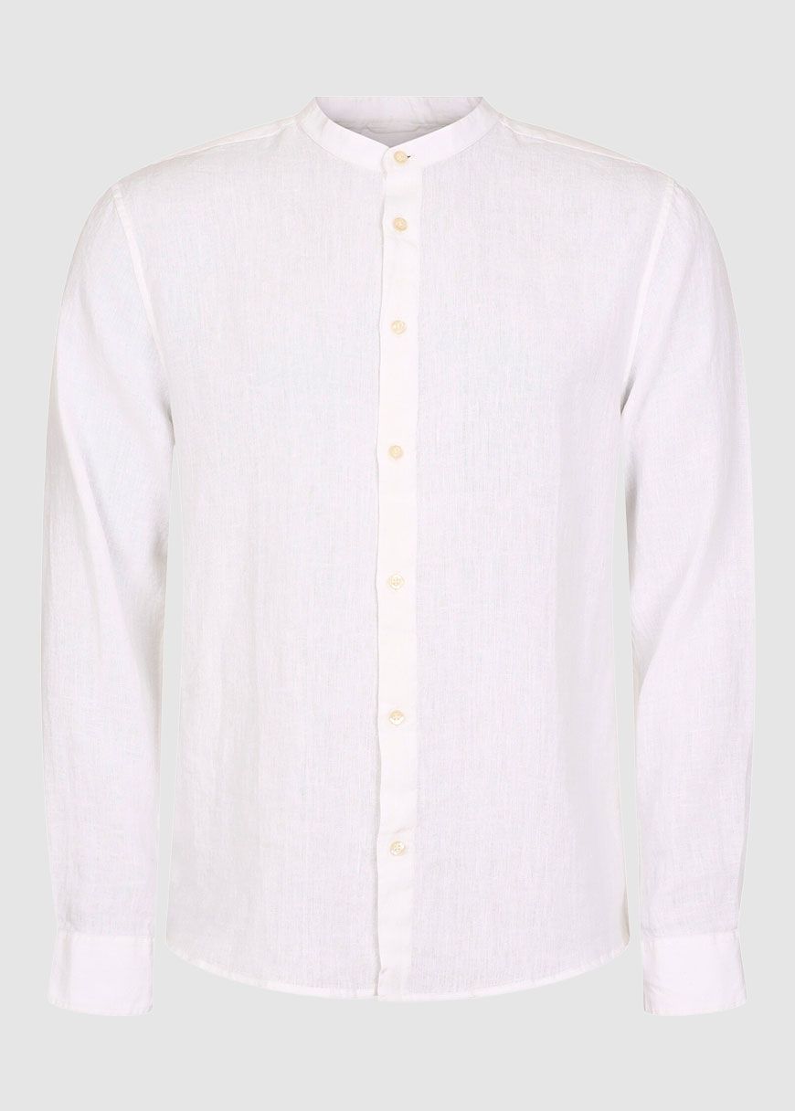 Custom Fit Linen Stand Collar Shirt Custom Fit Linen Stand Collar Shirt