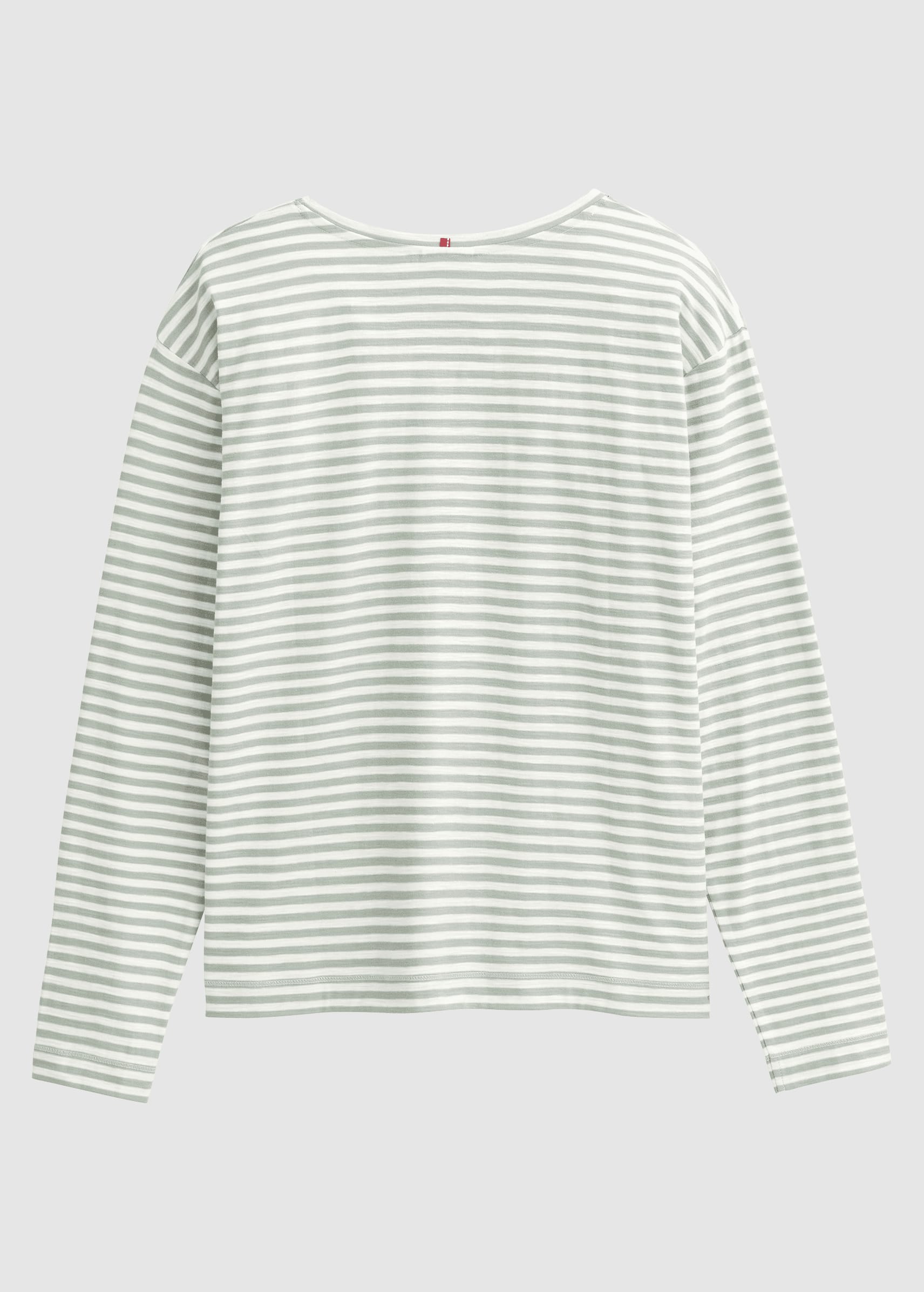 Langarm-Shirt Salbei Geringelt