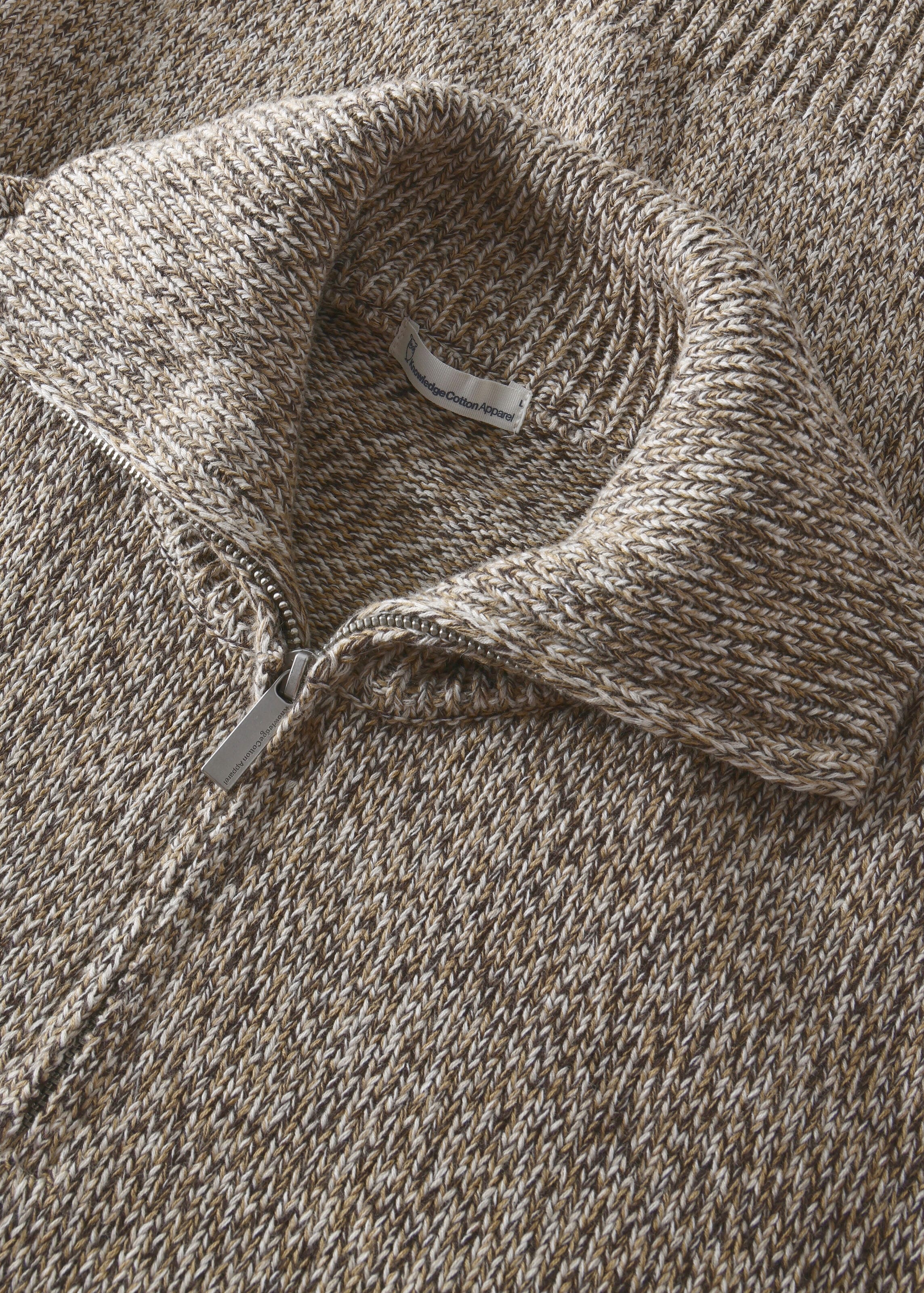 knowledge-cotton-apparel-quater-zip-sweater-brown-multi-6.jpeg Quater Zip Sweater Brown Multi