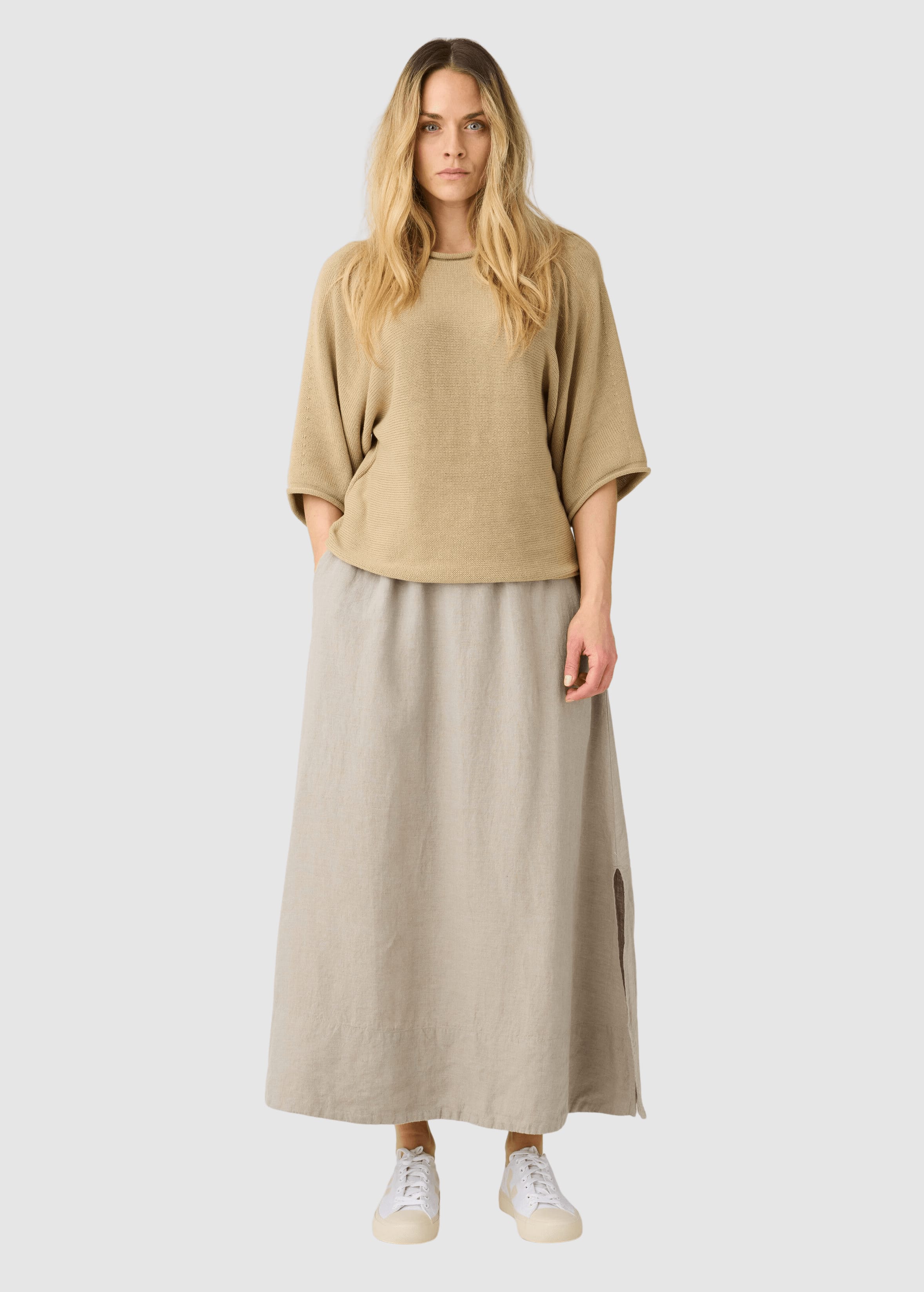 Bat Sleeve Knit Twill