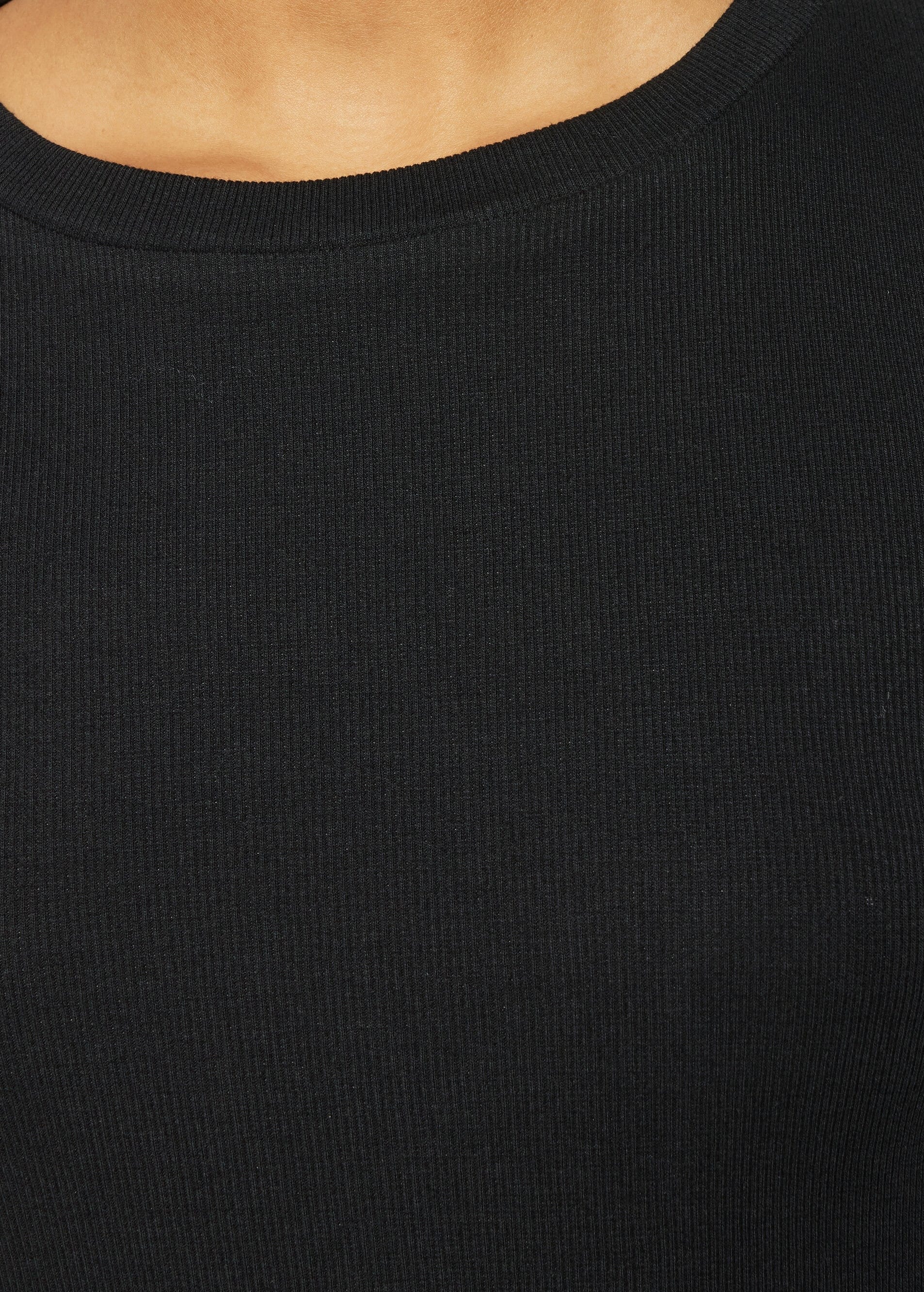 Rib Long Sleeve T-Shirt Black Jet