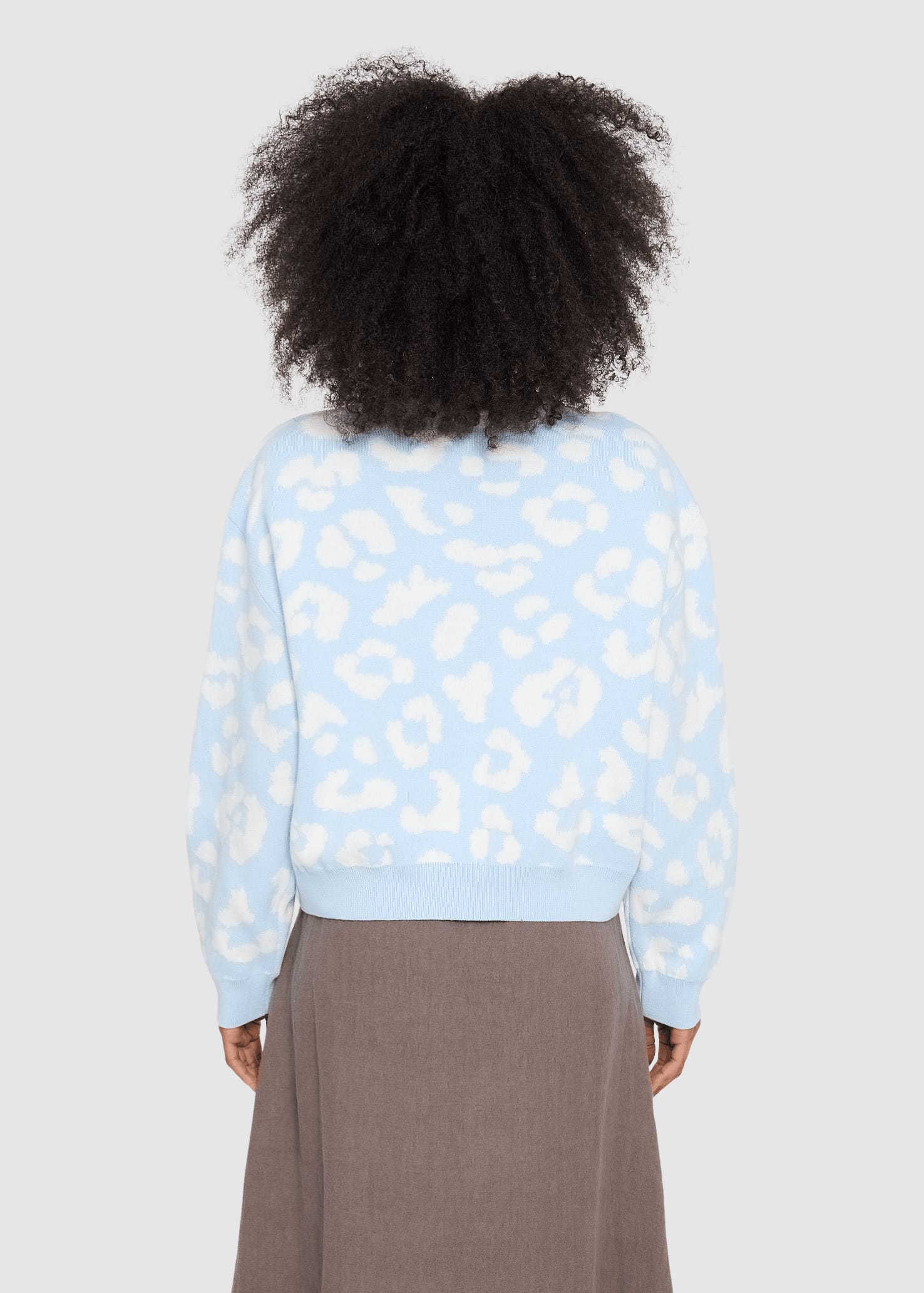 Leo Jacquard Knit Jumper Dream Blue Offwhite Leo Jacquard Knit Jumper Dream Blue Offwhite