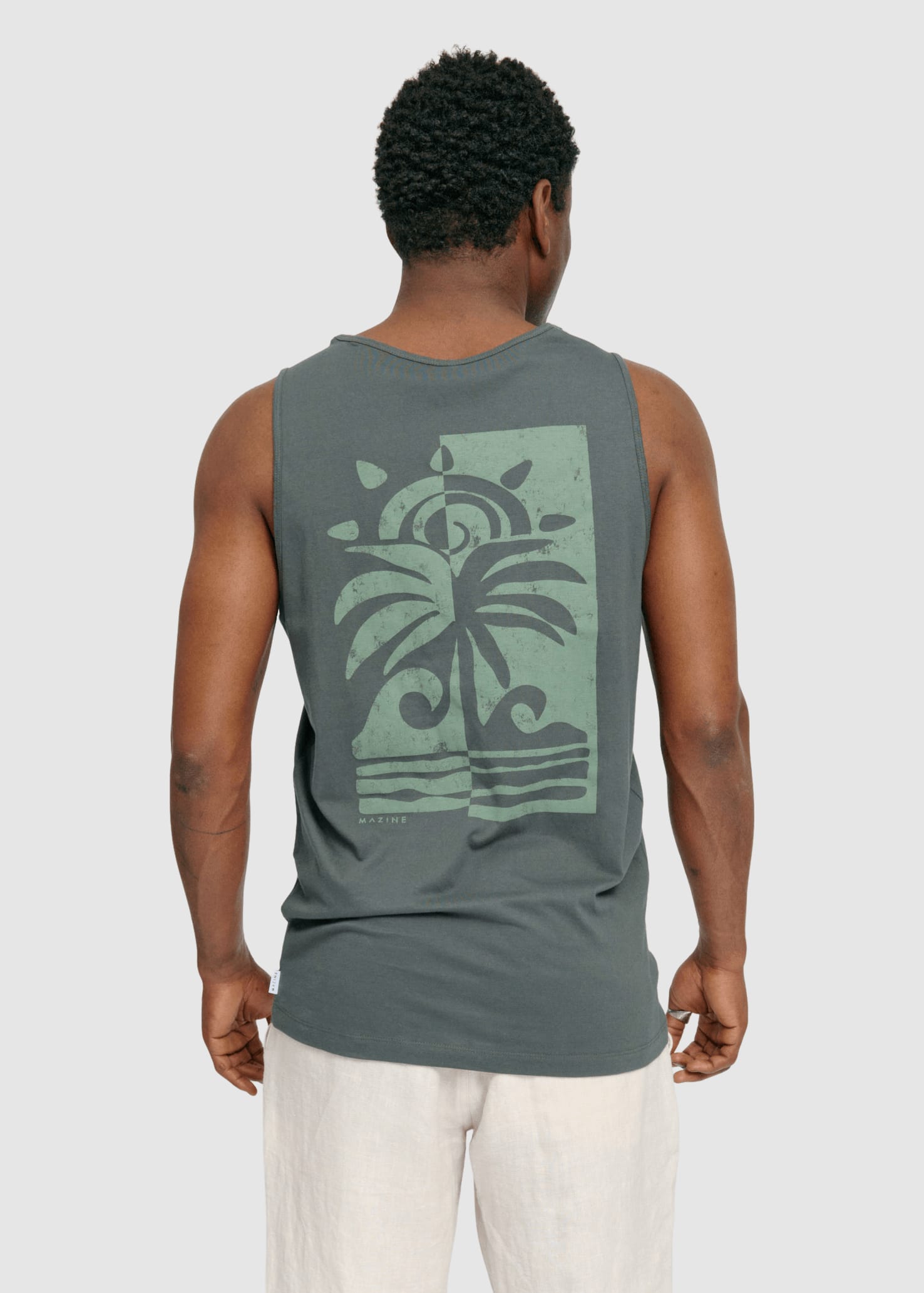 Back Print Tanktop Bottle Palm