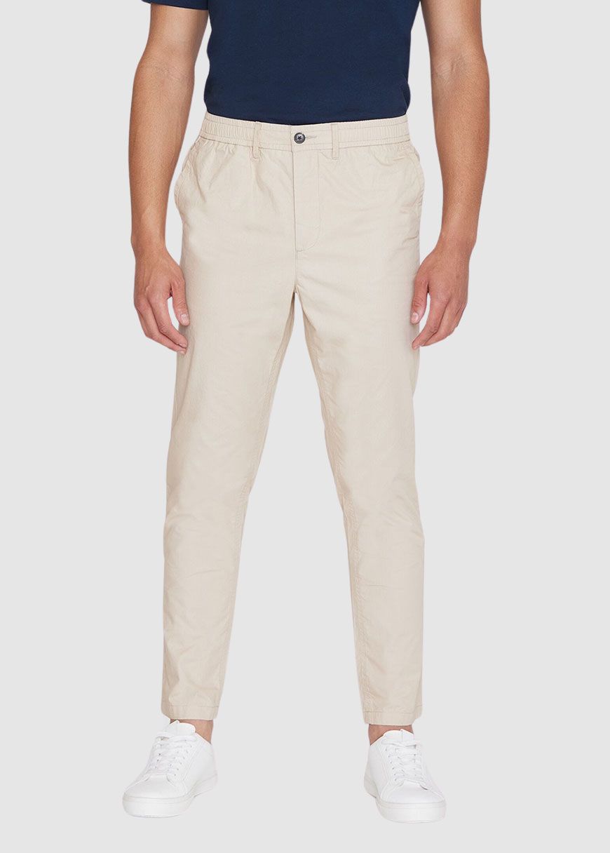 Tim Tapered Poplin Elastic Waist String Pants