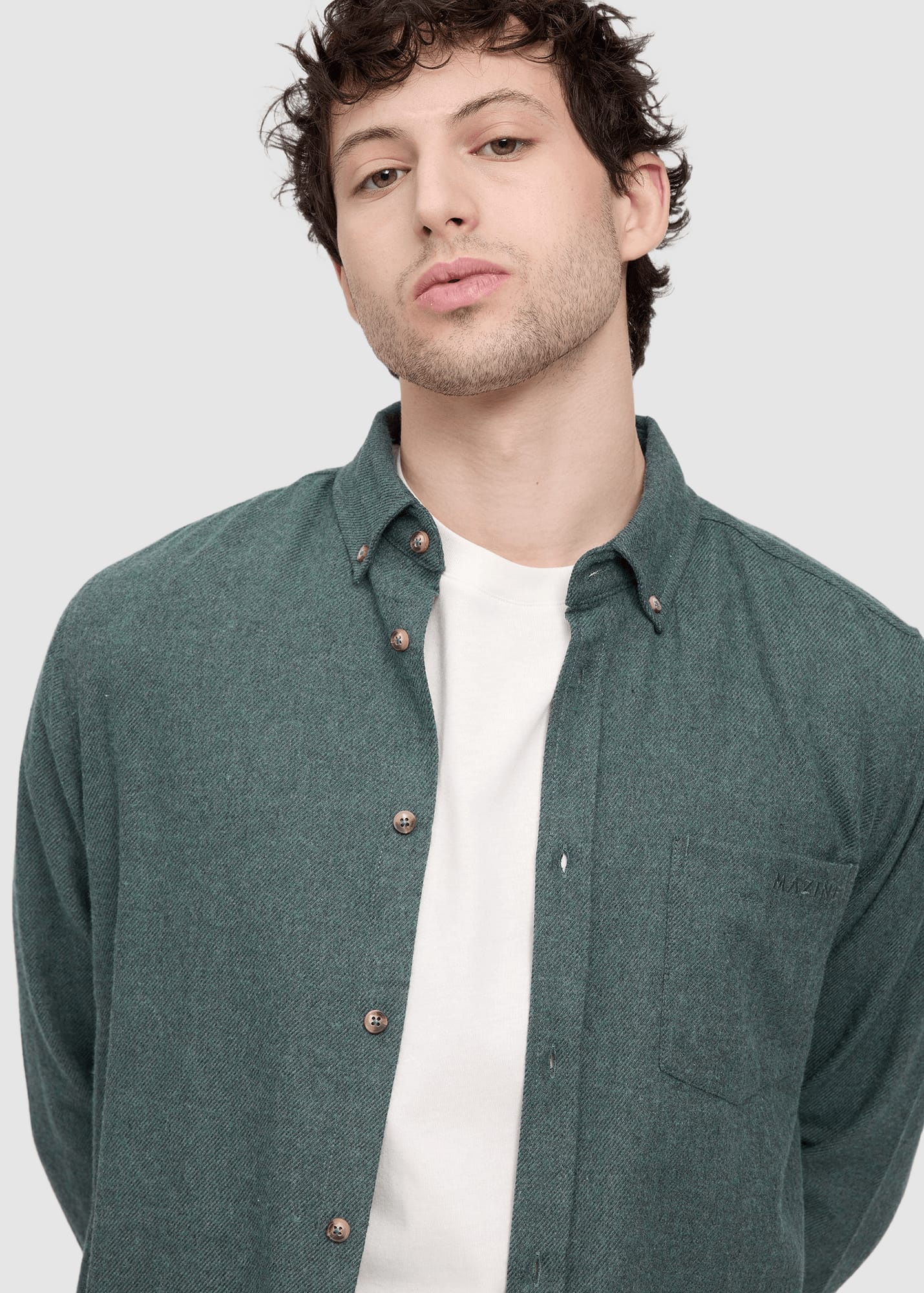 Melange Flannel Shirt Bottle Melange