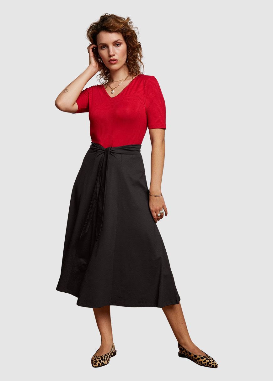 Carice V Top Uni Rib Carice V Top Uni Rib