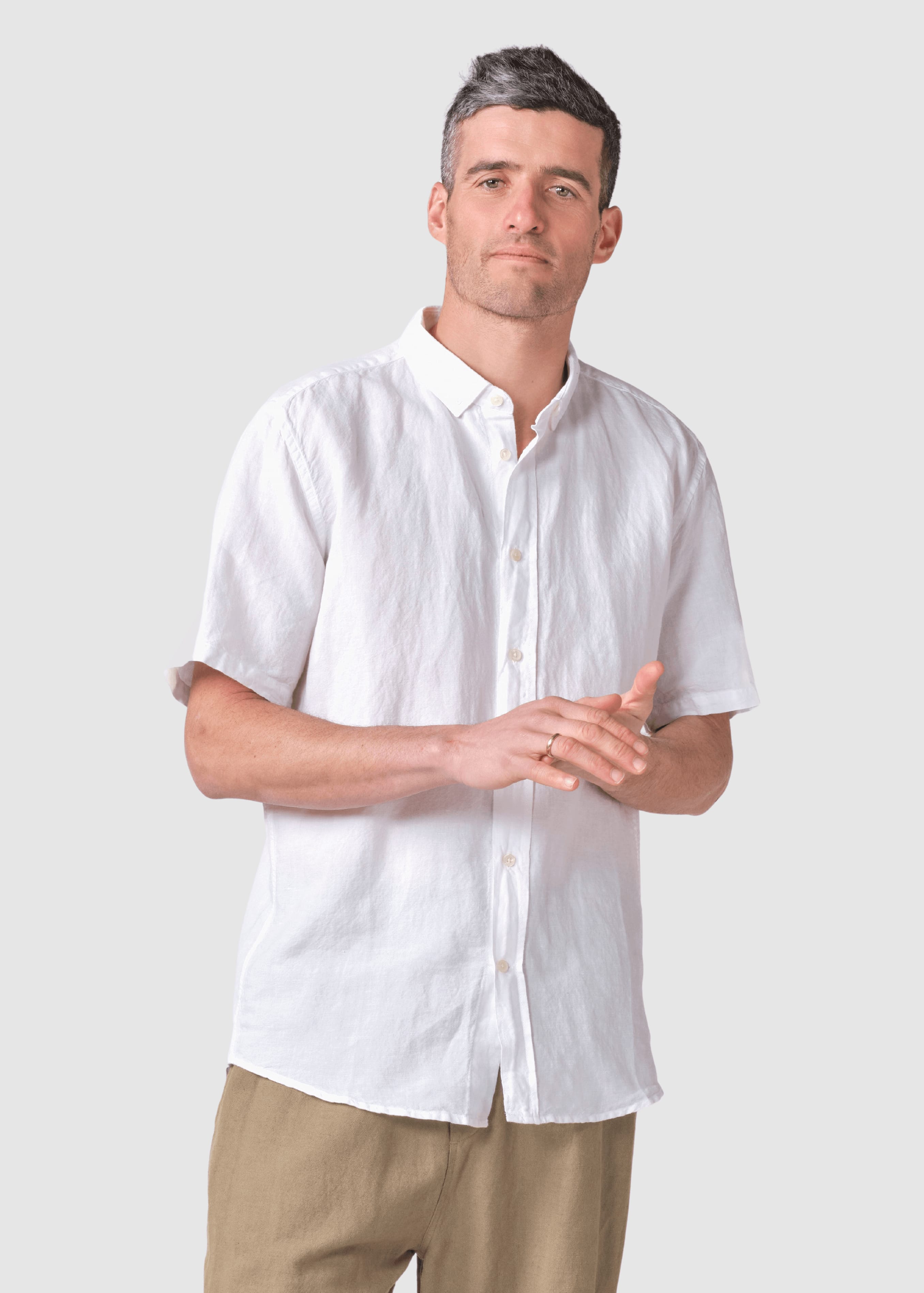 Mikkel Linen Shirt Ocs White