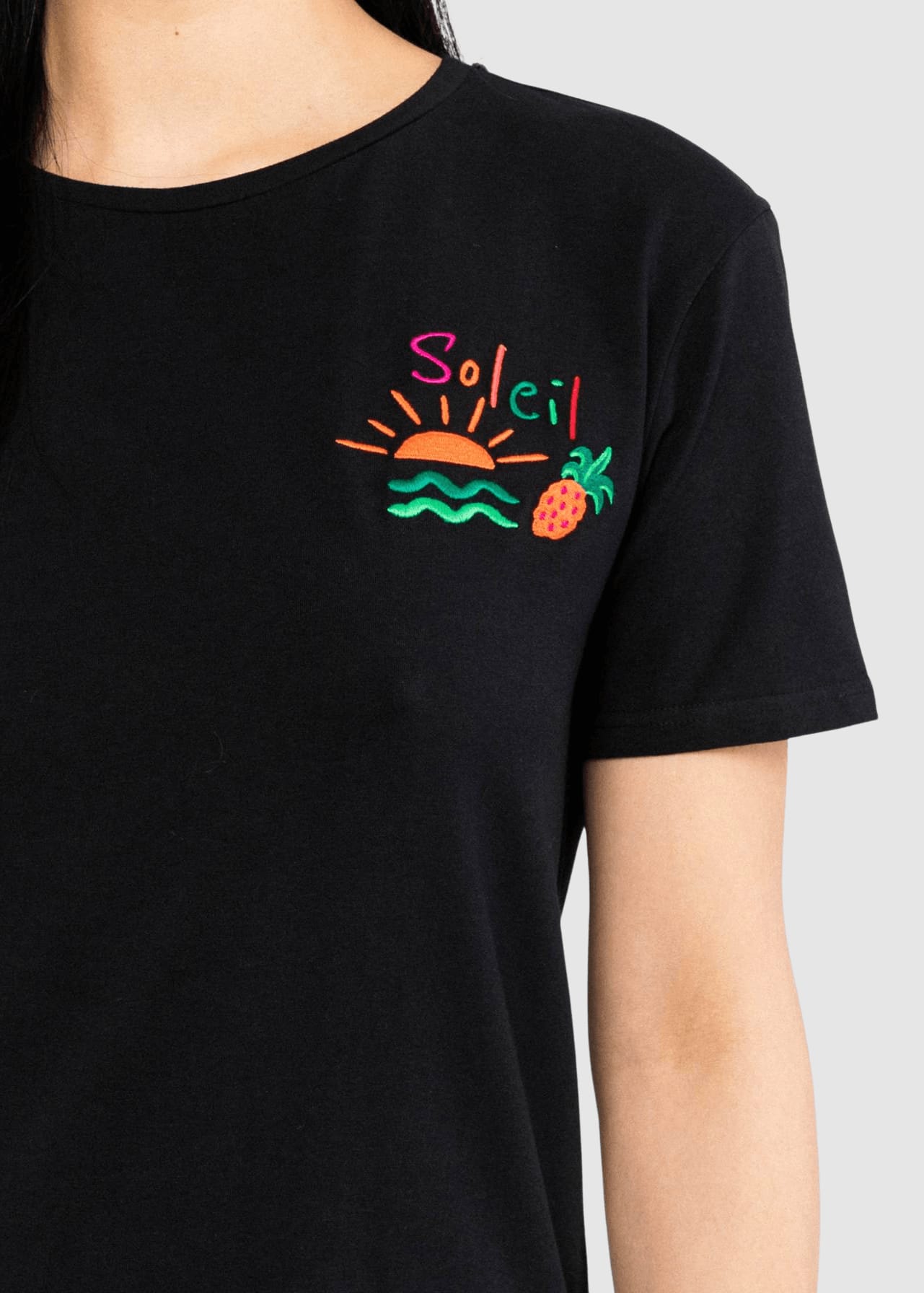 Message Tee Soleil Black And Strong