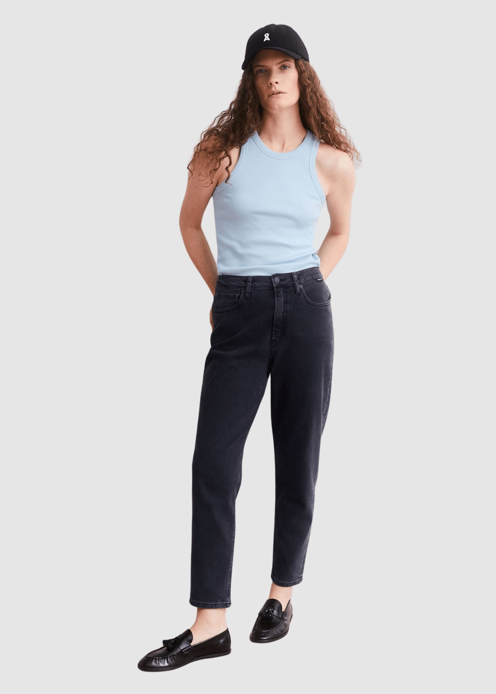 Mairaa High Waist Mom Jean Ebony