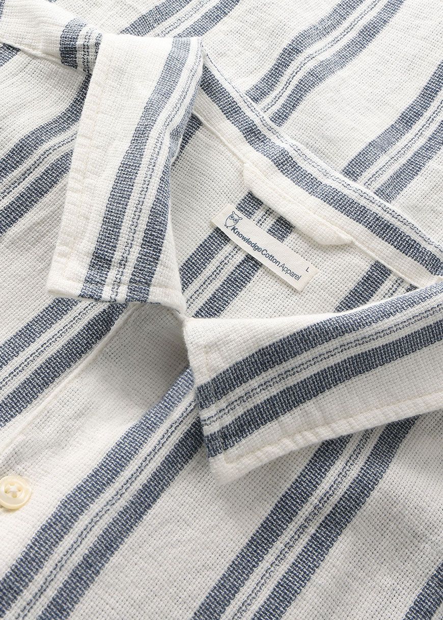 Box Short Sleeve Striped Cotton Shirt