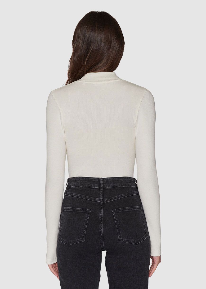 Rib High Neck Long Sleeved Rib High Neck Long Sleeved