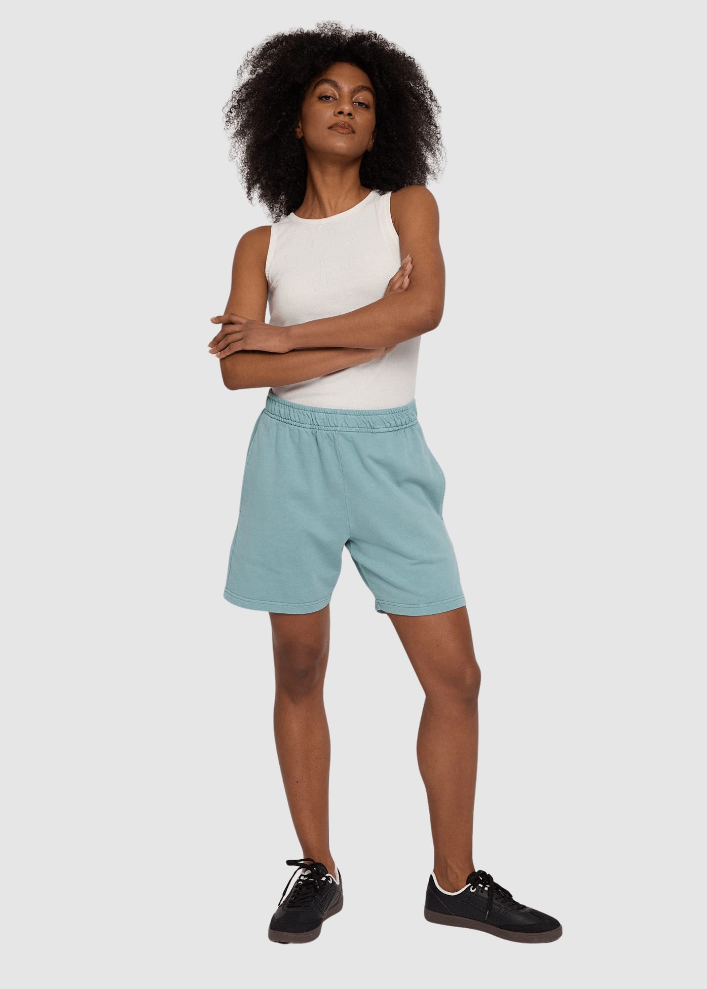 Genderless Natural Dye Sweat Shorts Natural Dye Turquoise
