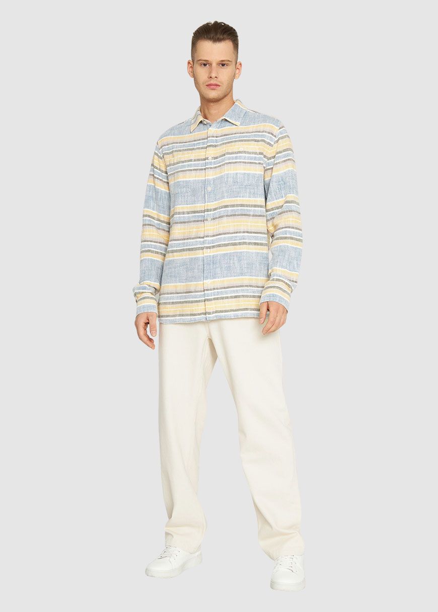 Custom Fit Horisontal Striped Shirt Custom Fit Horisontal Striped Shirt