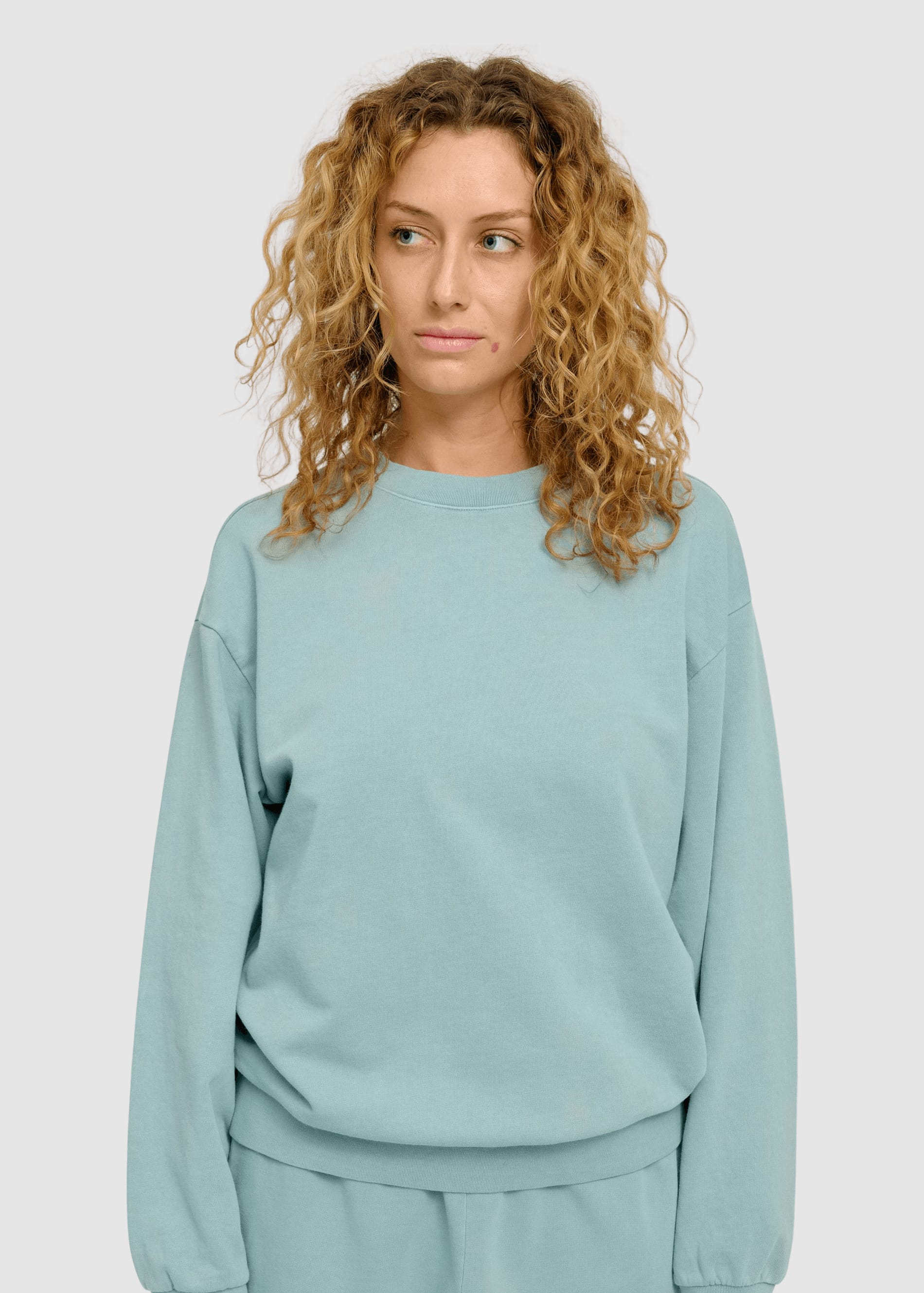 Genderless Natural Dye Sweatshirt Natural Dye Turquoise Genderless Natural Dye Sweatshirt Natural Dye Turquoise
