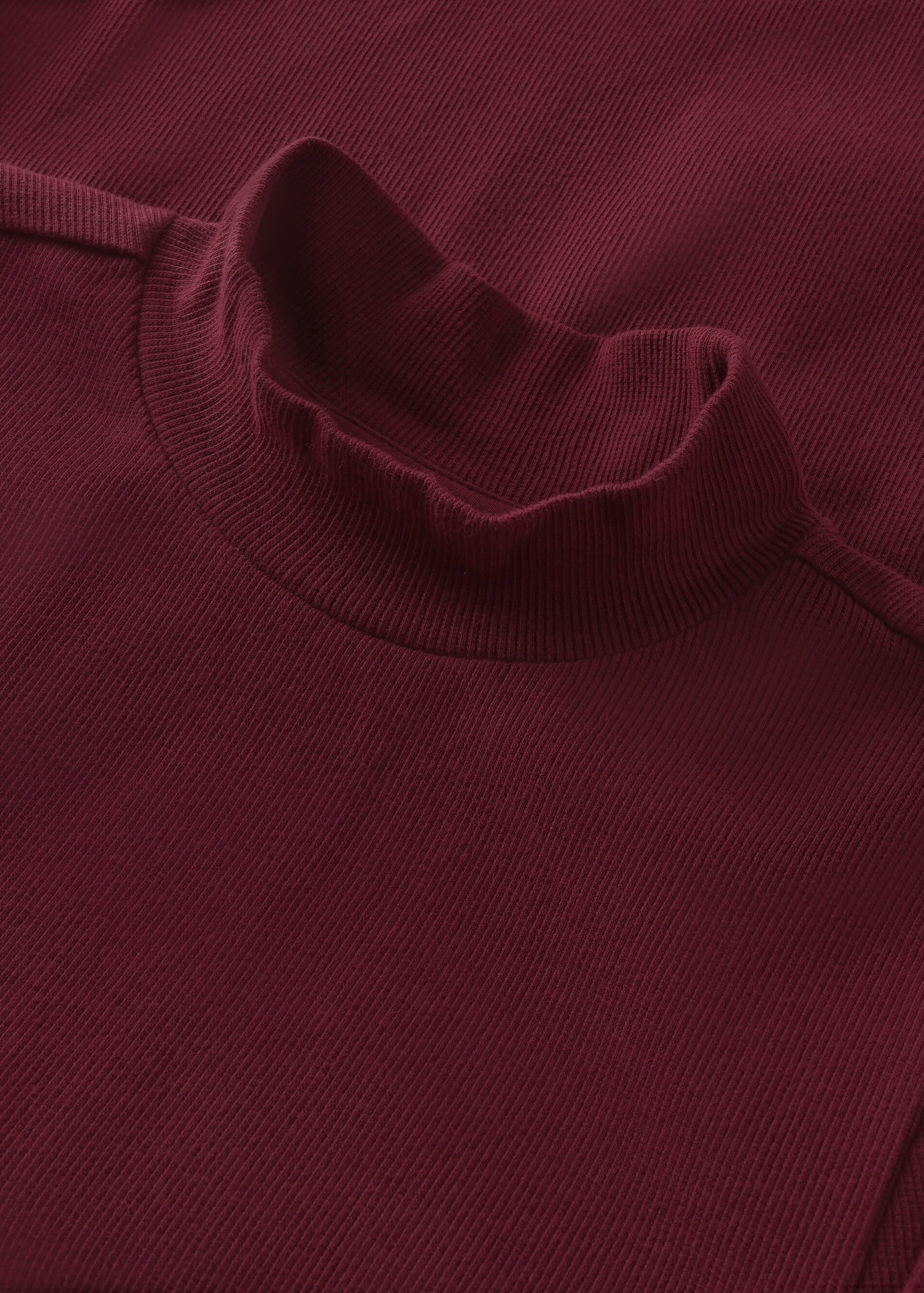 knowledge-cotton-apparel-rib-mock-neck-burgundy-2.jpeg Rib Mock Neck Burgundy