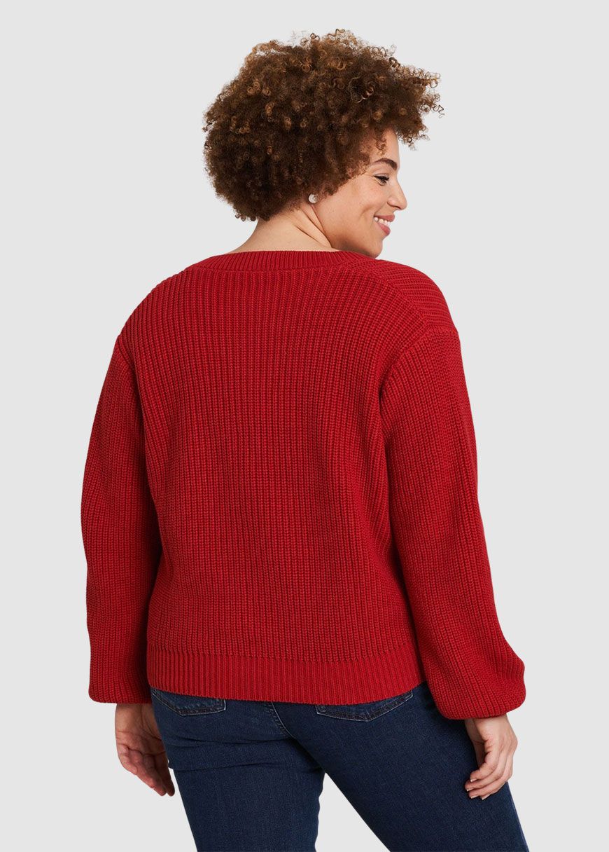 Strickpulli mit V-Ausschnitt Strickpulli mit V-Ausschnitt
