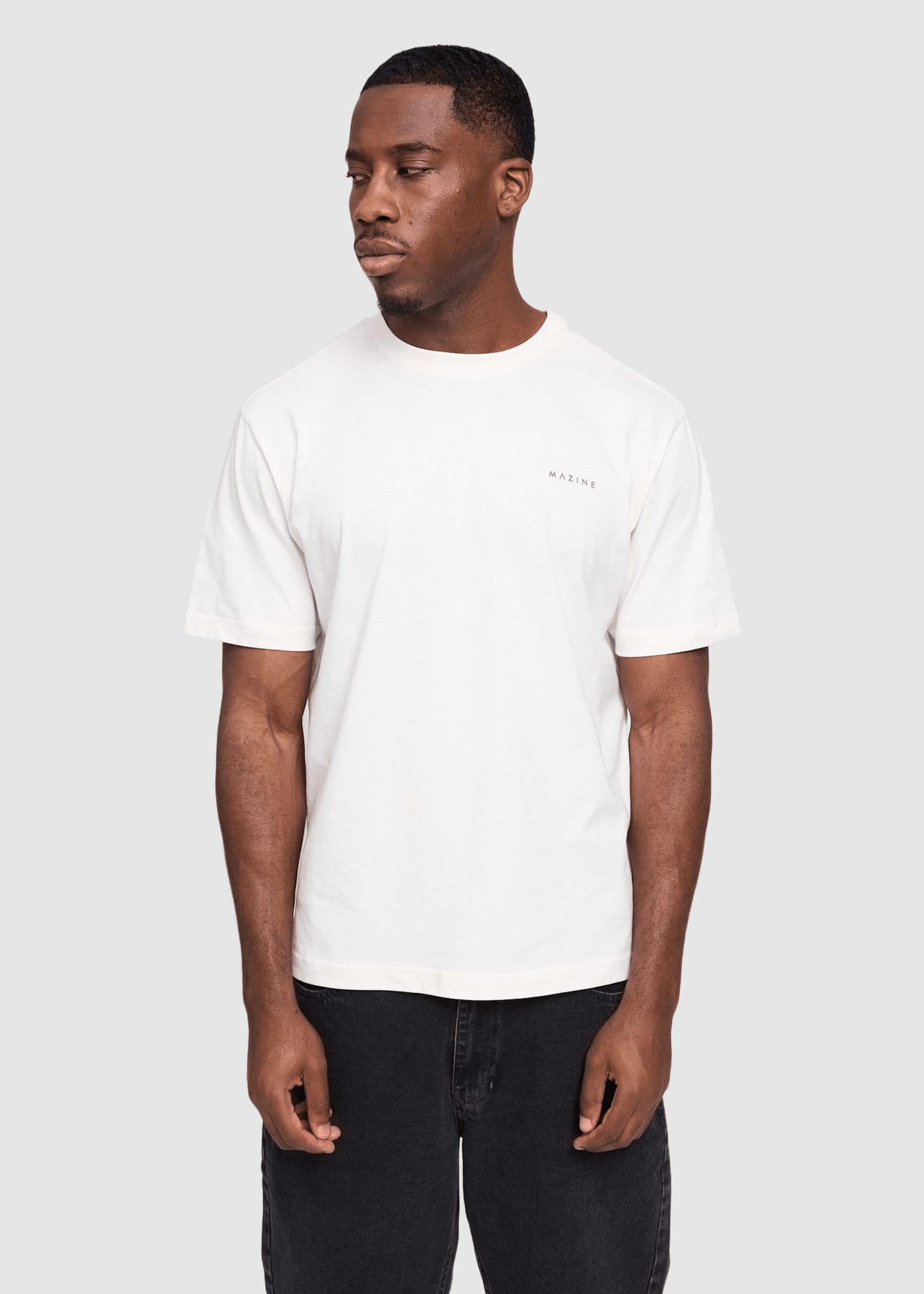 Back Print Theme T-Shirt Offwhite Coffee