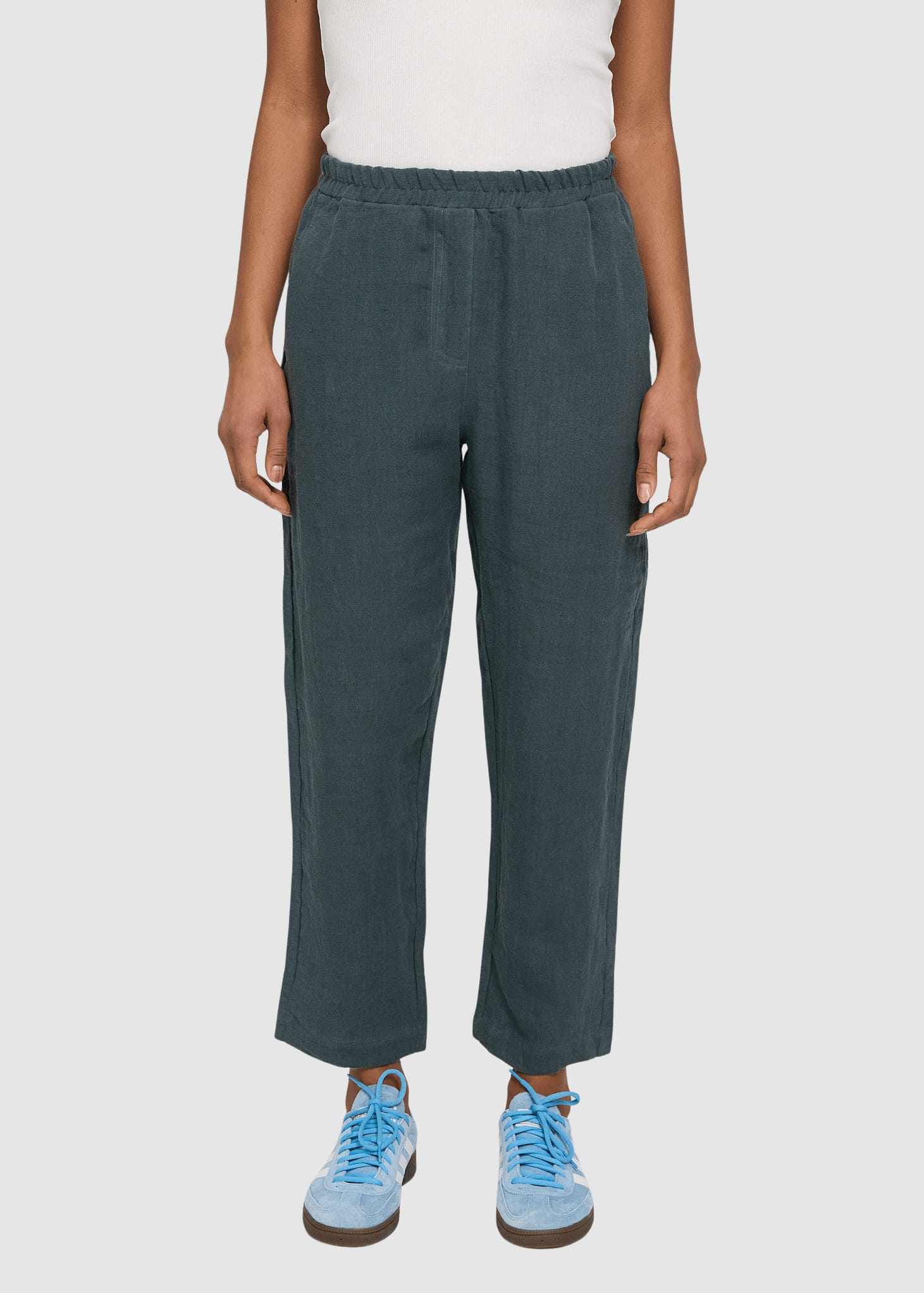 Straight Leg Linen Pants Bottle Straight Leg Linen Pants Bottle