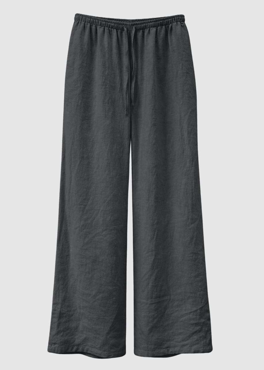 Drawstring Linen Pants Anthra