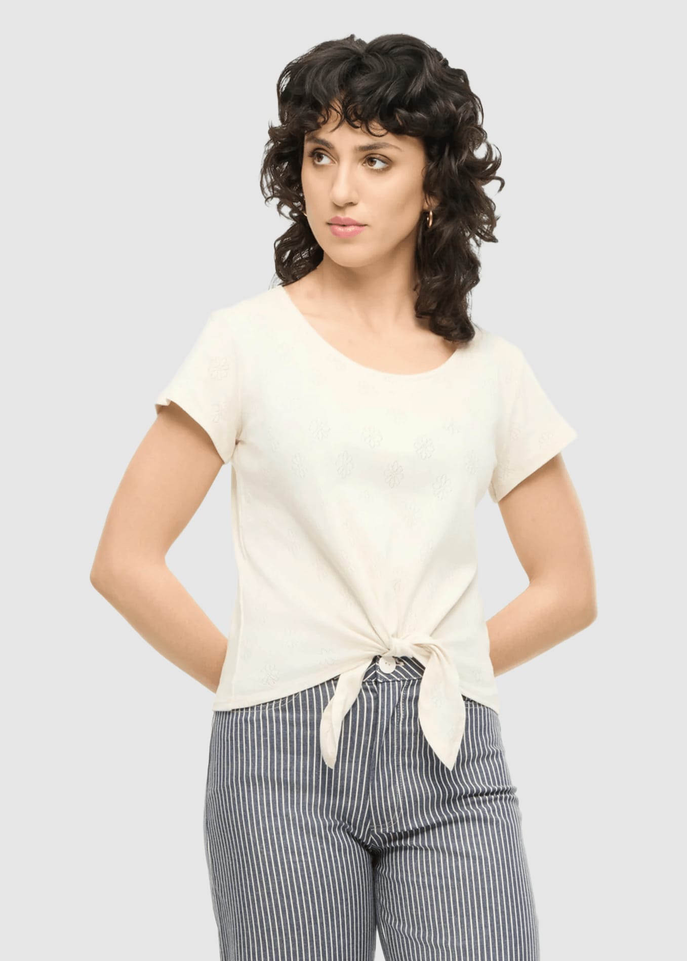 Floral Sky Top White